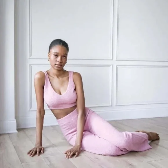 Fluffy Bralette Top and Pants Set - Picture 1 of 3